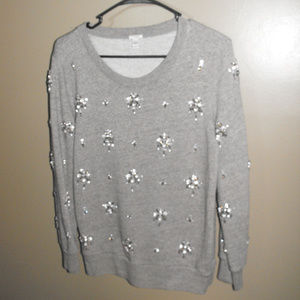 J Crew Chandelier Embellished Sweatshirt